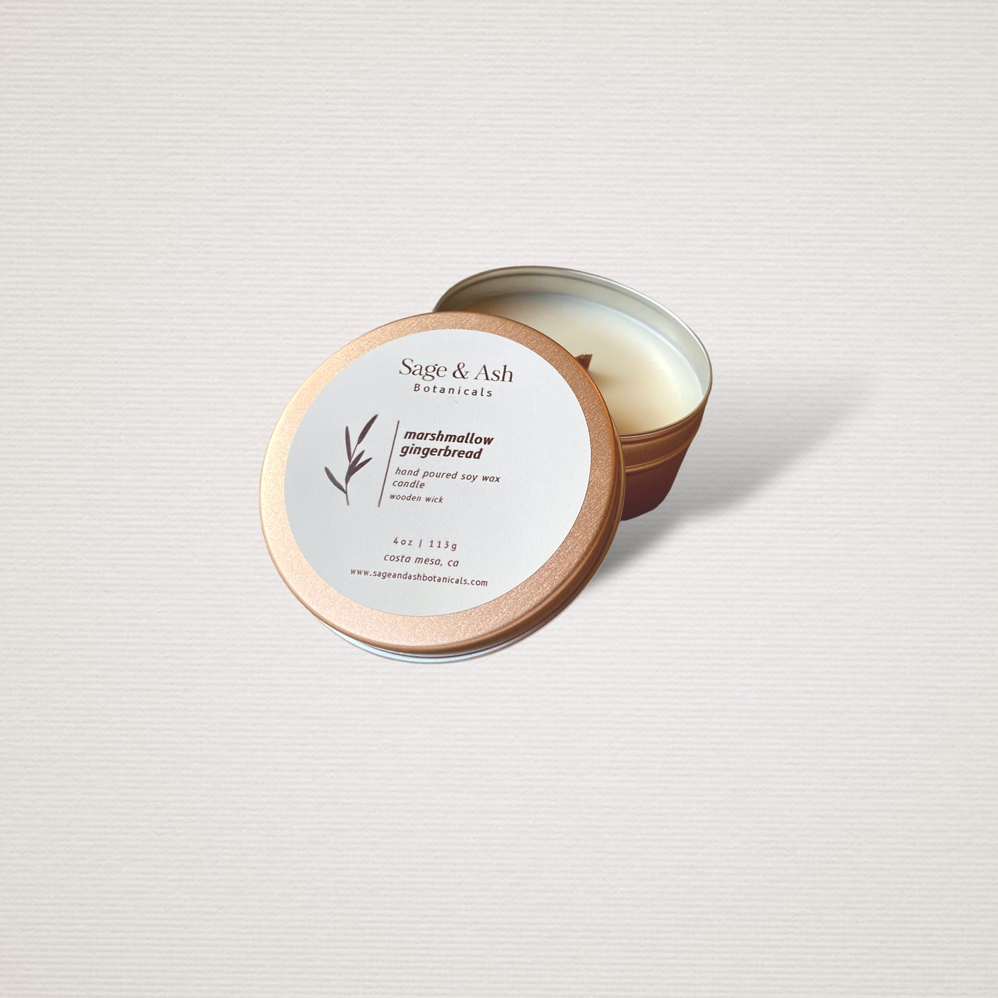 Marshmallow Gingerbread 4oz Tin Can Candle